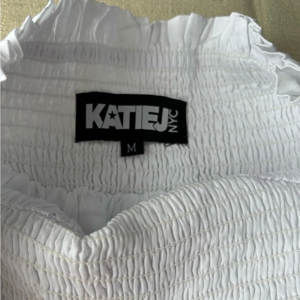 Katie J NYC Girls/Junior Smocked Brooke Skirt White Size M